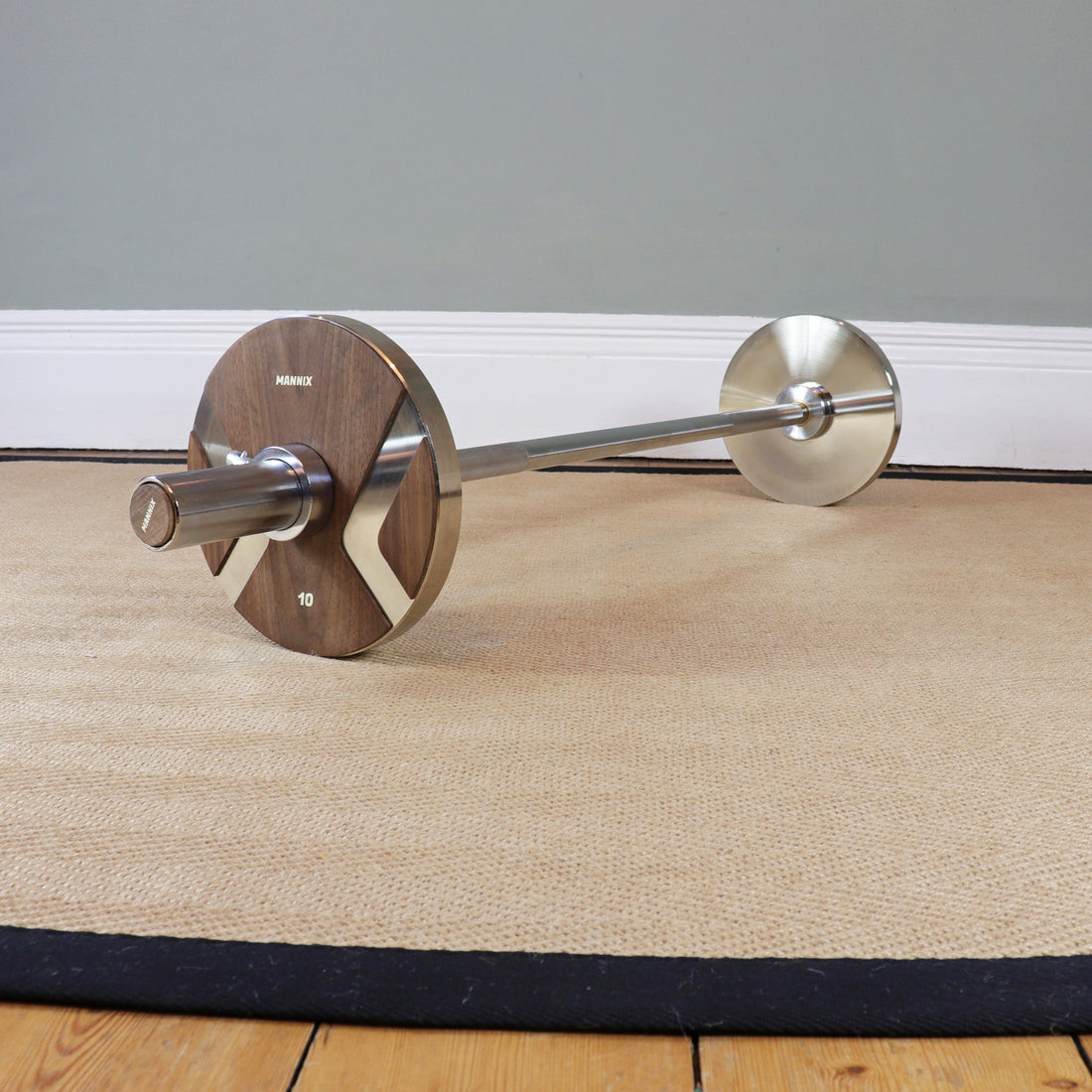 Mannix Sports 10kg Nickel Plated Walnut-Faced Weight Plates - Pair - Mannix Sports