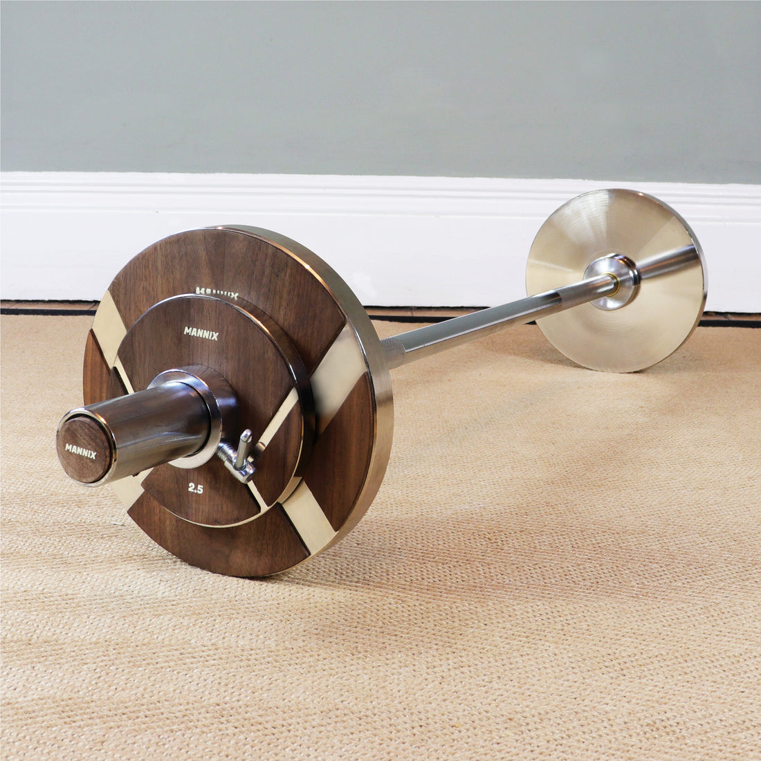 Mannix Sports 10kg Nickel Plated Walnut-Faced Weight Plates - Pair - Mannix Sports
