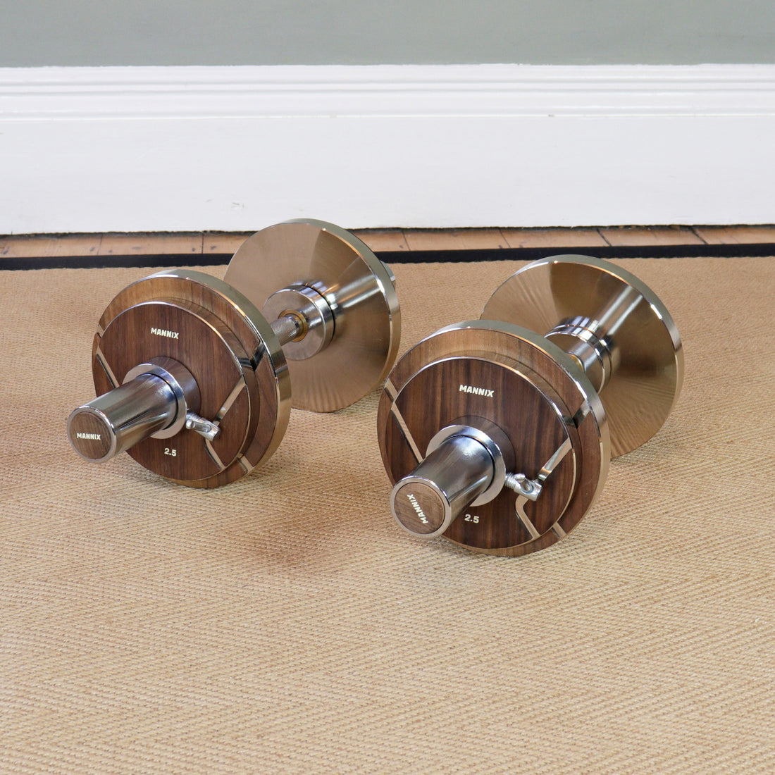 Mannix Sports Walnut-Faced Nickel Plated Weight Plate Sets - 2.5kg 5kg 10kg Pairs - Mannix Sports