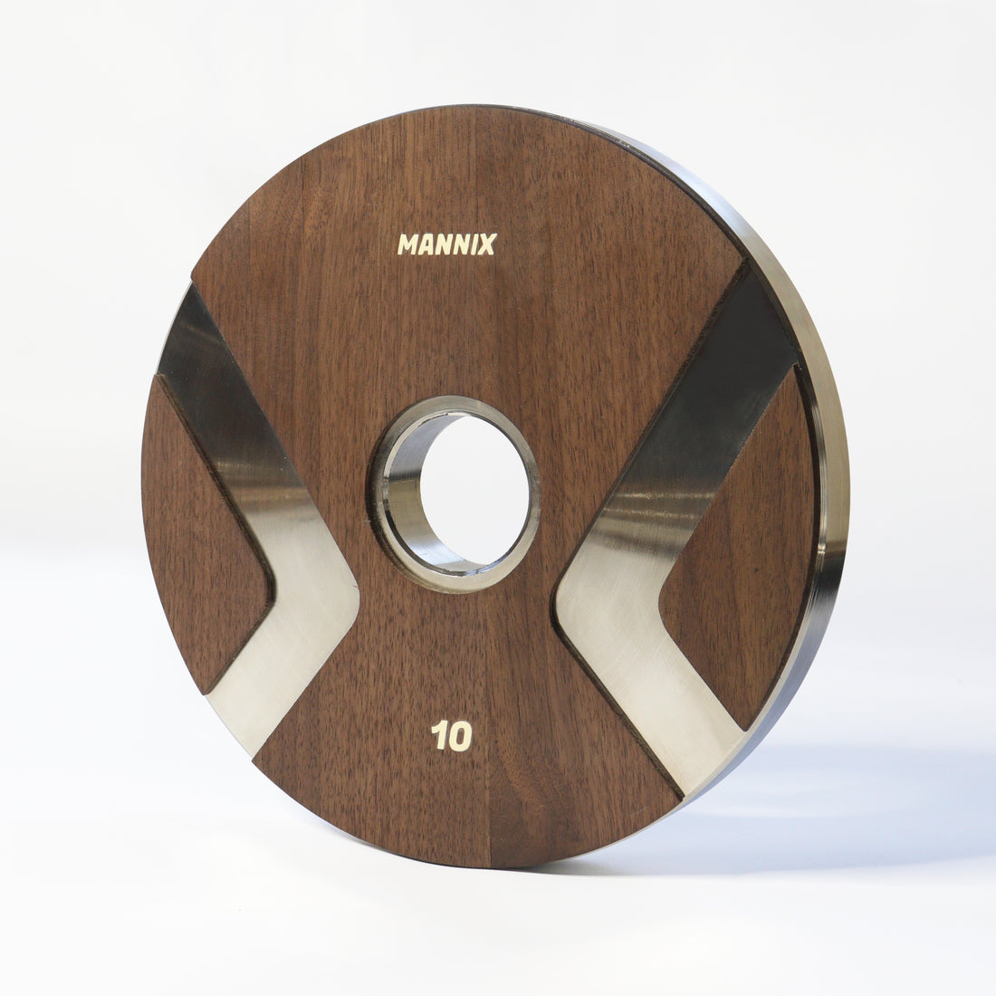 Mannix Sports 10kg Nickel Plated Walnut-Faced Weight Plates - Pair - Mannix Sports