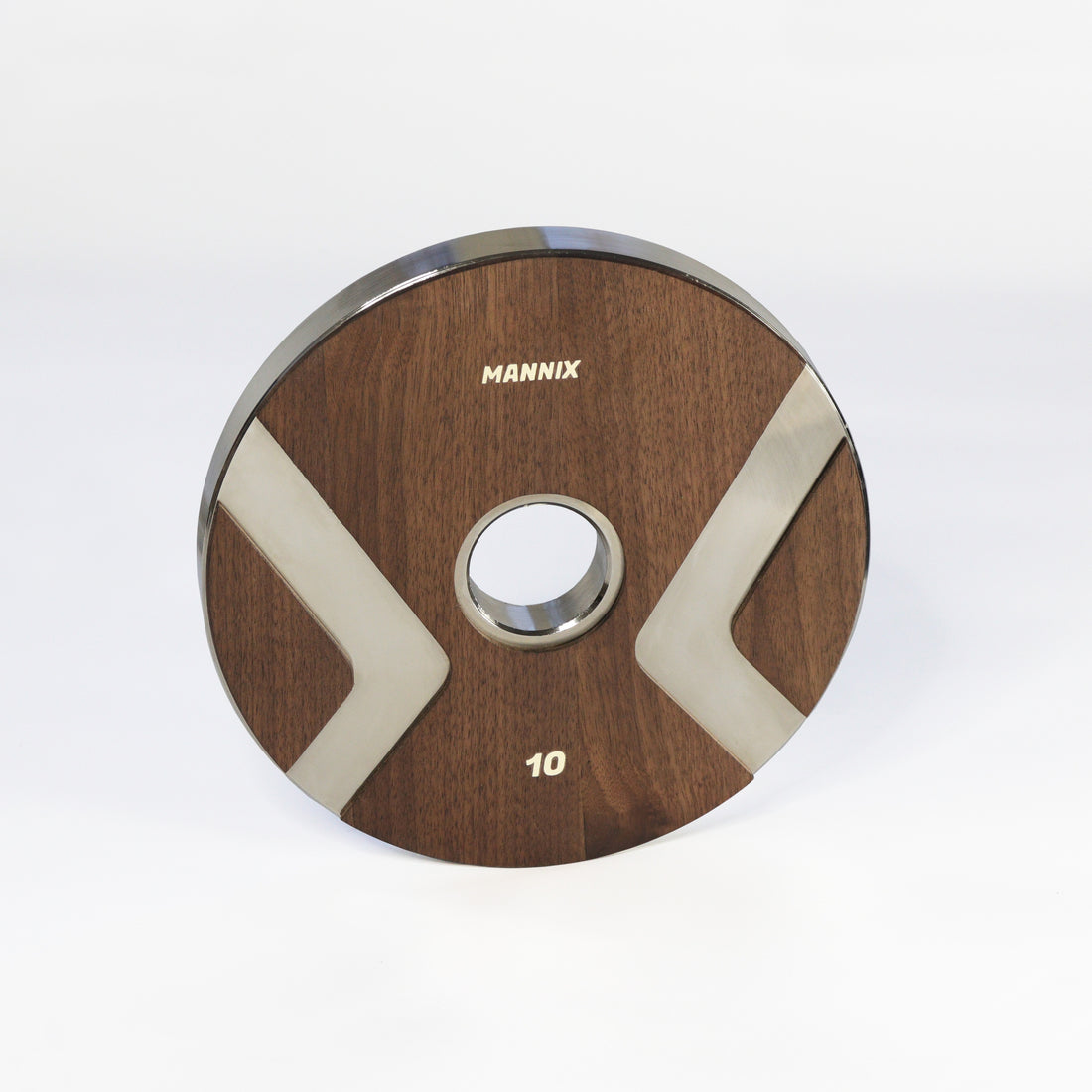 Mannix Sports 10kg Nickel Plated Walnut-Faced Weight Plates - Pair - Mannix Sports