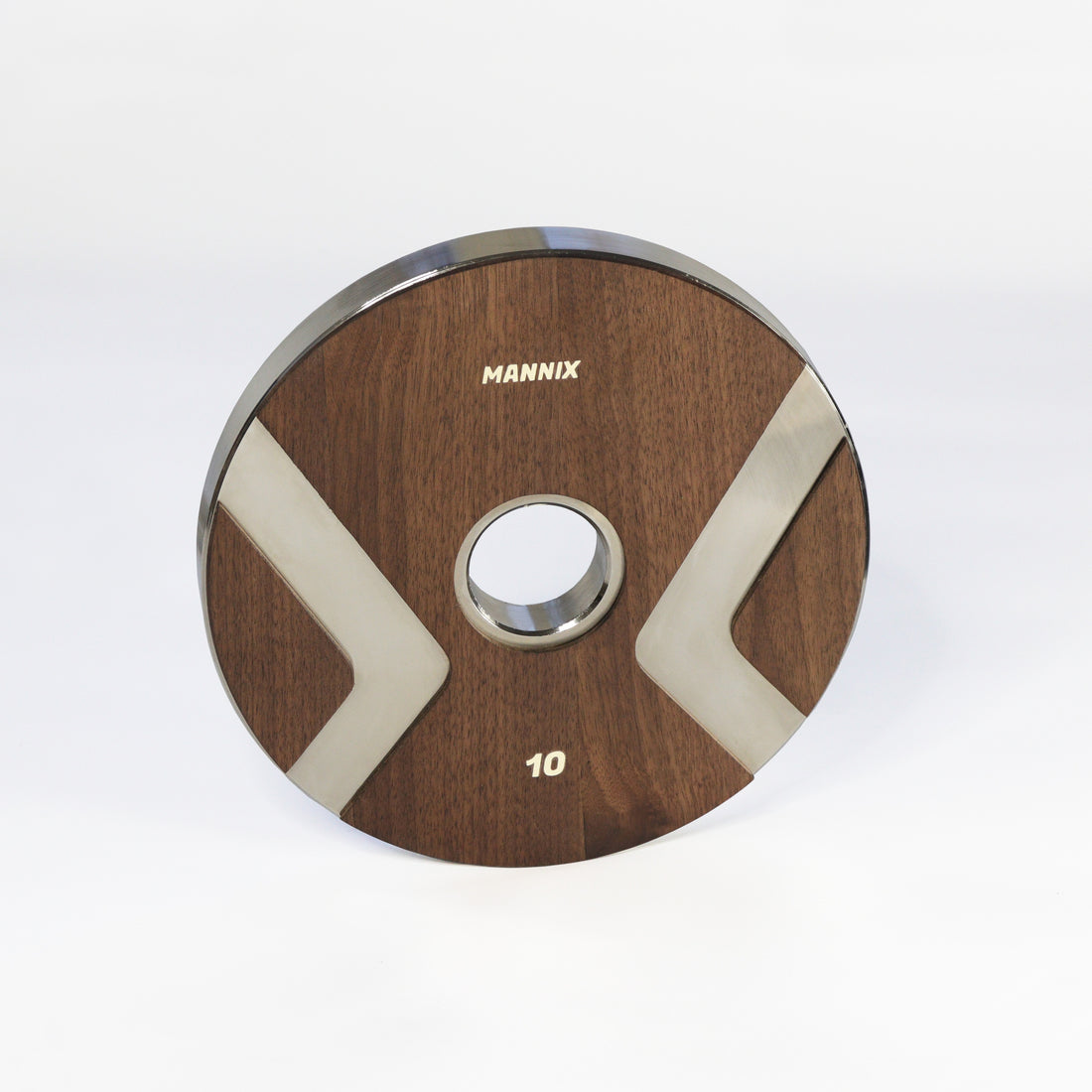Mannix Sports 10kg Nickel Plated Walnut-Faced Weight Plates - Pair