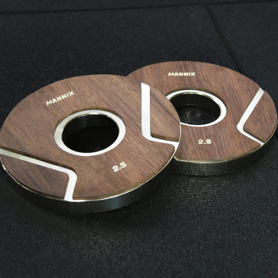 Mannix Sports 2.5kg Nickel Plated Walnut-Faced Weight Plates - Pair