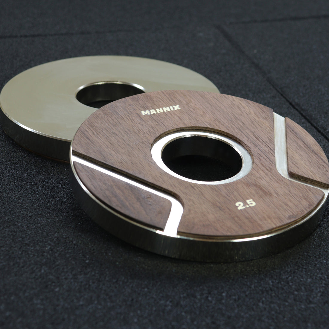 Mannix Sports 2.5kg Nickel Plated Walnut-Faced Weight Plates - Pair - Mannix Sports
