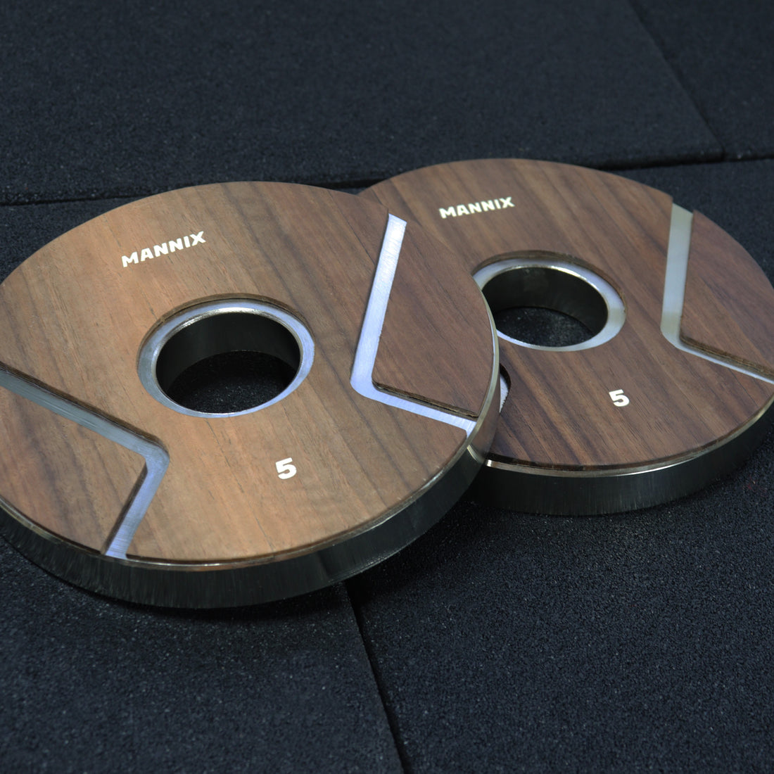 Mannix Sports 5kg Nickel Plated  Walnut-Faced Weight Plates - Pair - Mannix Sports