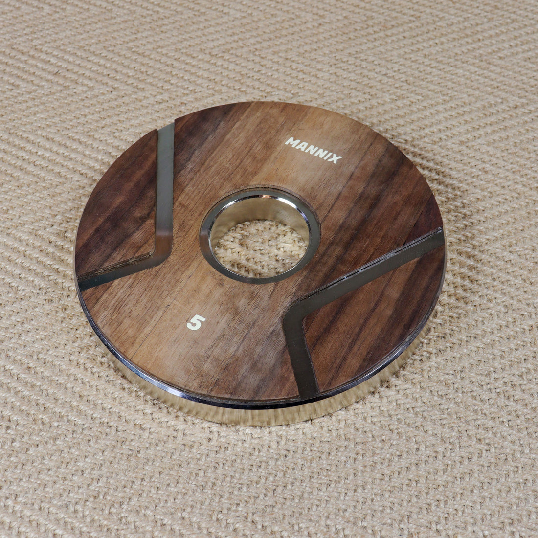 Mannix Sports 5kg Nickel Plated  Walnut-Faced Weight Plates - Pair - Mannix Sports